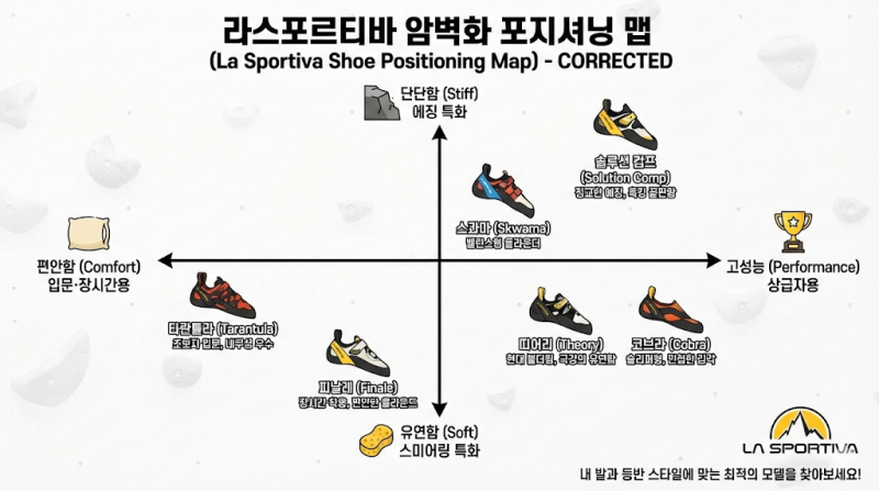 [클라이밍 브랜드 비교 시리즈 1]솔루션부터 띠어리까지, 나에게 맞는 라스포르티바 고르기 ....