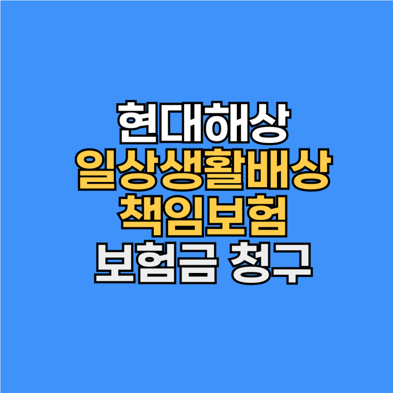 현대해상 일상생활배상책임보험 누수 반려동물 사고 보험금 청구