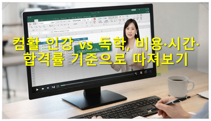  컴활 인강 vs 독학, 비용·시간·합격률 기준으로 따져보기