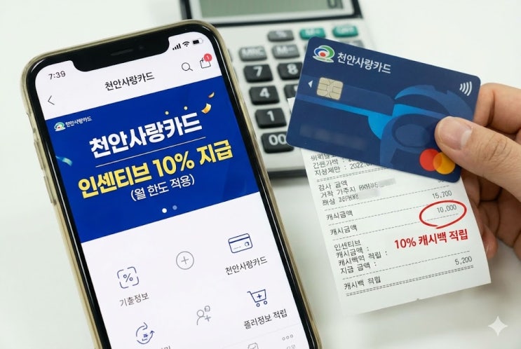 천안사랑카드 10% 인센티브 놓치지 마세요, 이번 달 '이만큼' 받을 수 있어요