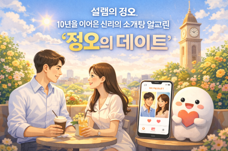  초대코드- S85V82. 설렘의 정오, 10년을 이어온 신뢰의 소개팅 알고리즘 '정오의 데이트'