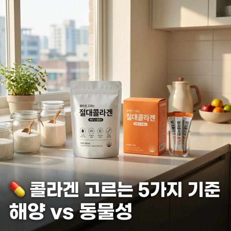   콜라겐 고르는 5가지 기준 | 해양 vs 동물성