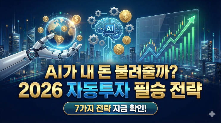  로보어드바이저 완전정복, 2026년 AI가 내 돈을 굴려주는 시대 직장인이 알아야 할 자동 투자 전략 7가지