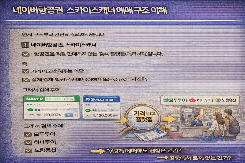 네이버항공권으로 예매하면 공항에서 뭐 보여주나요?
