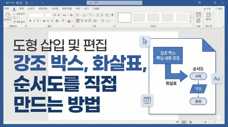  [Word 이미지/개체] 도형 삽입 및 편집 - 강조 박스, 화살표, 순서도를 직접 만드는 방법