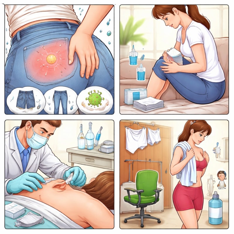 엉덩이 뾰루지 종기 증상 치료 수술