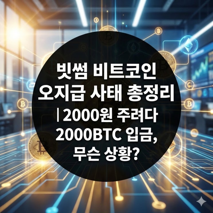  빗썸 비트코인 오지급 사태 총정리2000원 주려다 2000BTC 입금, 무슨 상황?