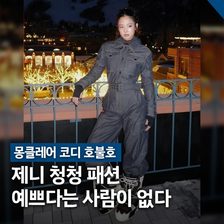  제니 몽클레어 코디 호불호, 그레노블 쇼 청청 패션