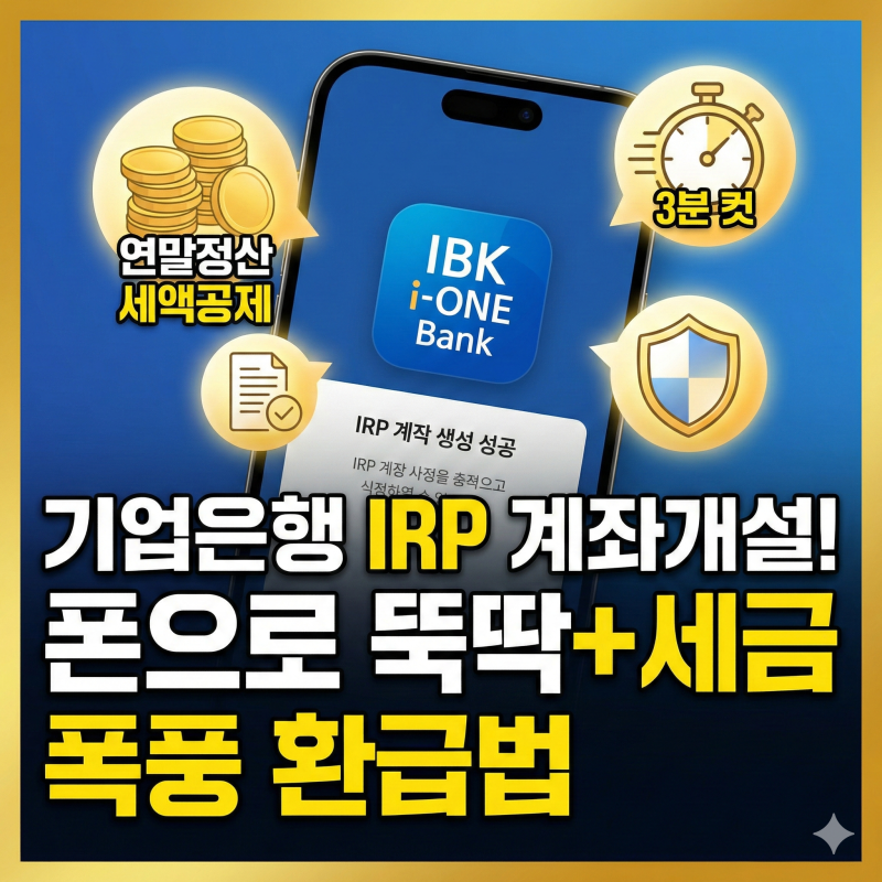 기업은행 IRP 계좌개설 방법｜모바일 비대면 준비물·필요서류 한 번에 정리