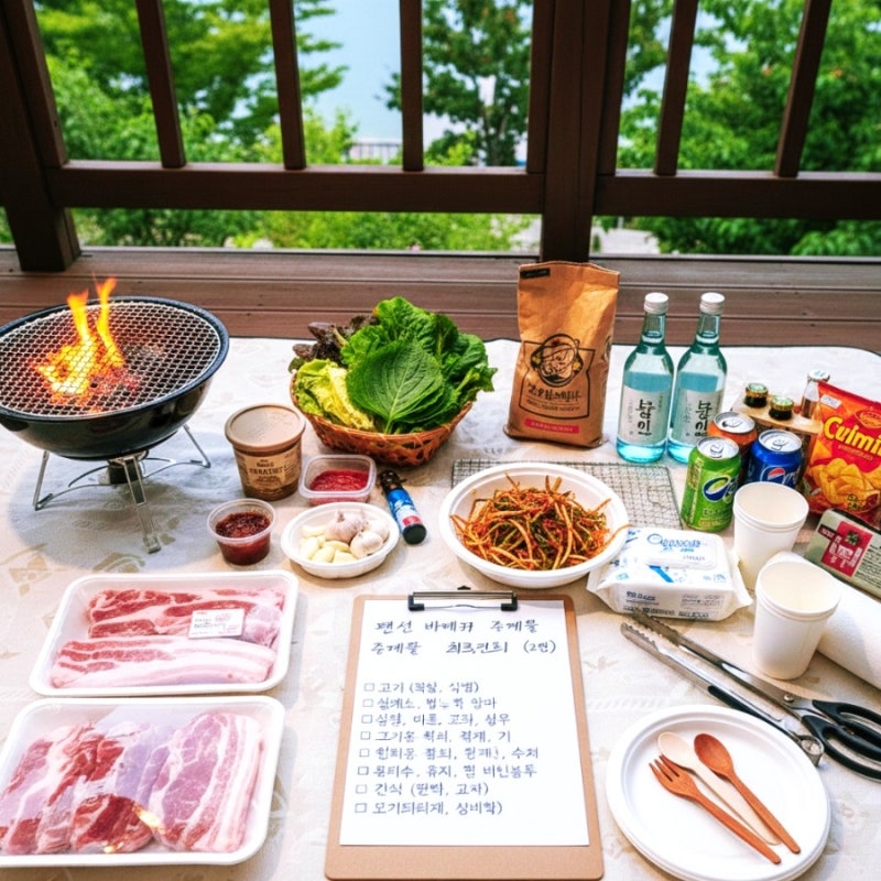 펜션 바베큐 준비물 체크리스트 기본적으로 꼭 챙겨야 할 것들