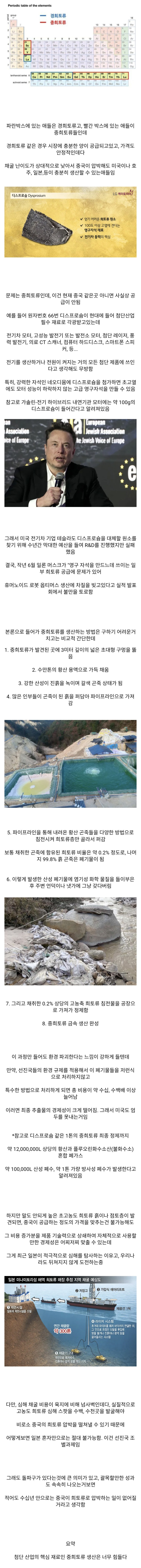  중국이 시장을 장악한 중희토류의 생산이 힘든 이유.jpg