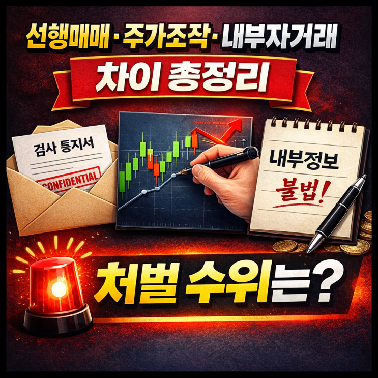  선행매매,미공개 정보 이용·주가조작·내부자거래 뜻, 차이 총정리 — 처벌 수위까지 한눈에
