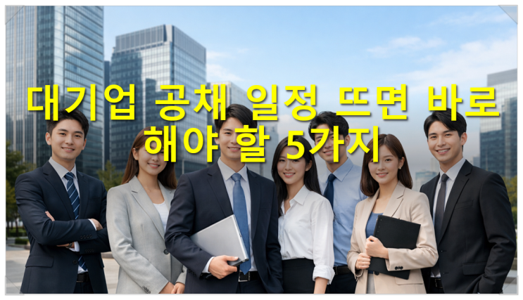  [취업준비] 대기업 공채 일정 뜨면 바로 해야 할 5가지