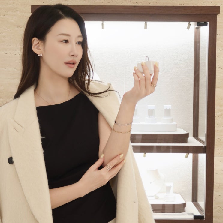 절대 안빼는 데일리 주얼리 문신템, 희사(HISA) 랩다이아몬드 반지,팔찌 착샷
