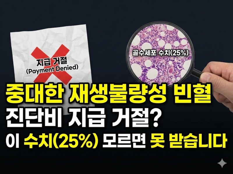 중대한 재생불량성 빈혈 진단비 지급 거절 피하려면 골수세포 충실도 수치 확인하세요