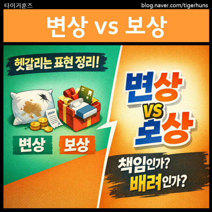  변상하다 보상하다 의미와 차이 완벽 정리