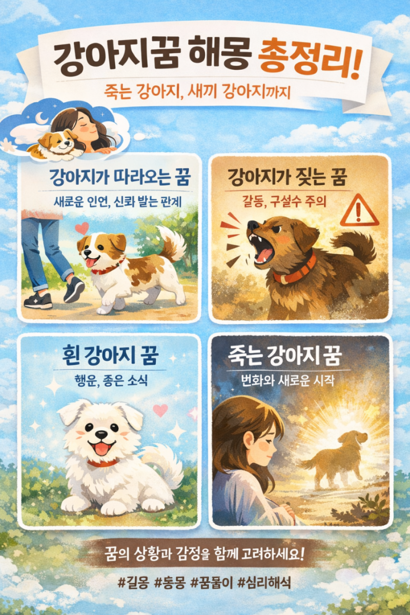 강아지꿈해몽 총정리! 죽는 강아지, 새끼 강아지까지