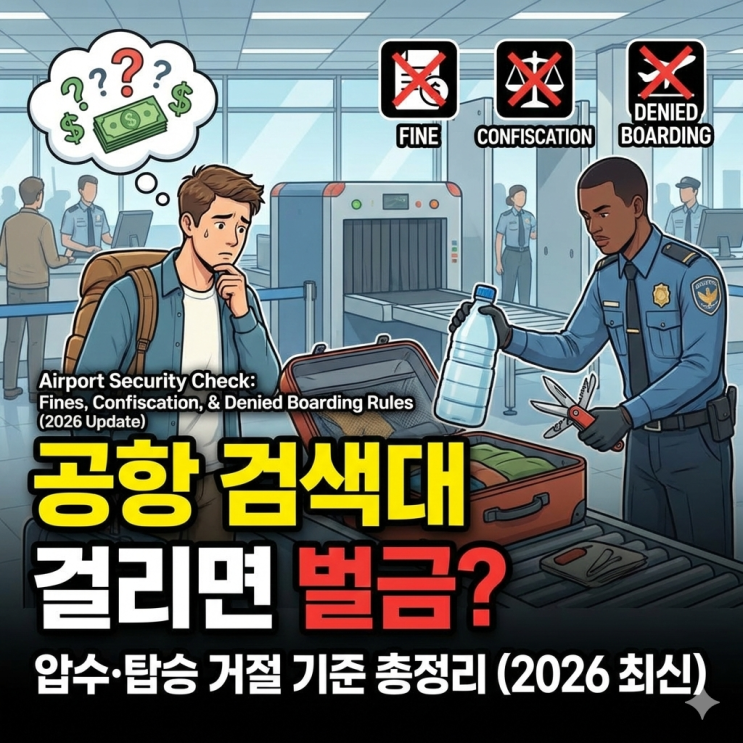   공항 검색대에서 걸리면 벌금 내나요? 압수·탑승 거절 기준 총정리 (2026 최신)