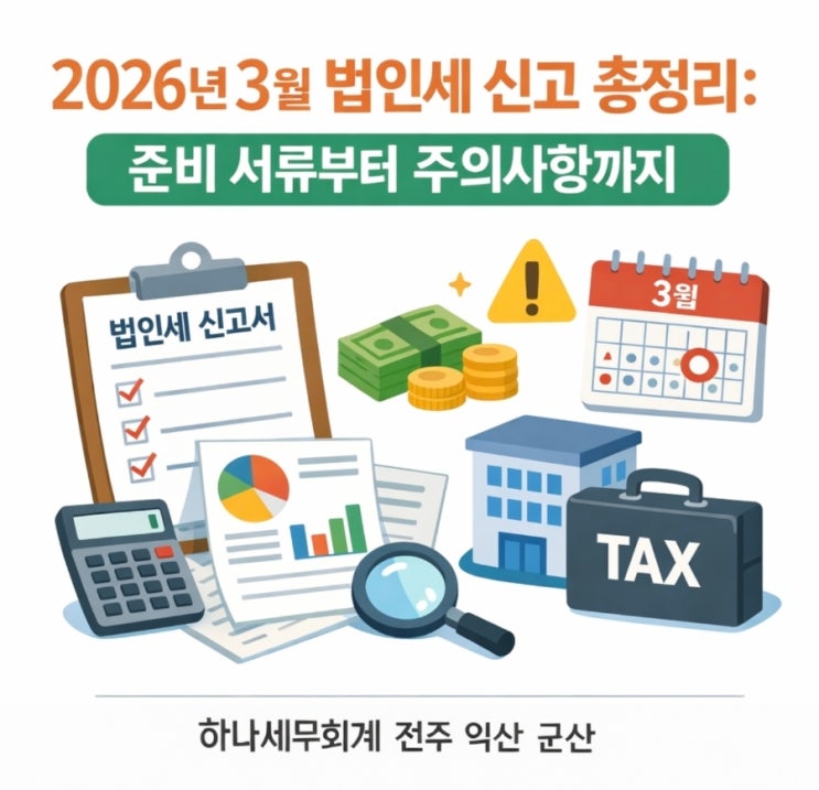  2026년 3월 법인세 신고 대비 전략: 준비 서류부터 주의사항까지, 성실신고확인대상자는? - 군산세무사의 세금이야기