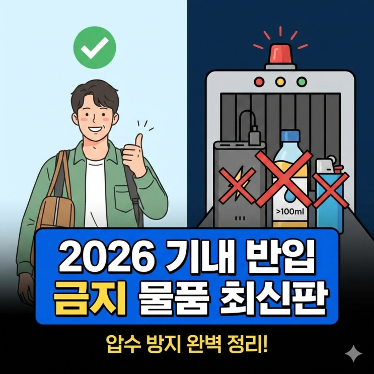  2026 기내 반입 금지 물품 최신판 – 공항에서 압수되는 물건 총정리