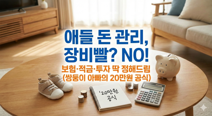  애들 돈 관리는 장비빨이 아닙니다. 보험 vs 적금 vs 투자, 딱 정해드립니다 (feat. 쌍둥이 아빠의 20만 원 공식)
