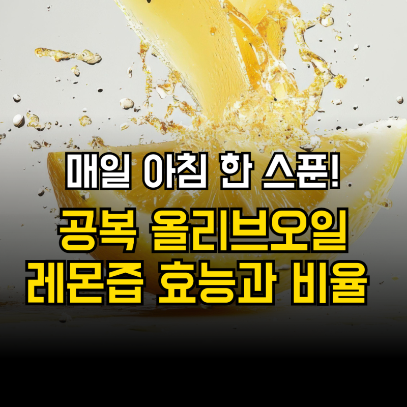 매일 아침 한 스푼! 공복 올리브오일 레몬즙 효능 비율 총정리