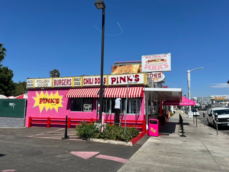  미국 la 맛집 핑크스핫도그 메뉴 추천 위치 가격 정보