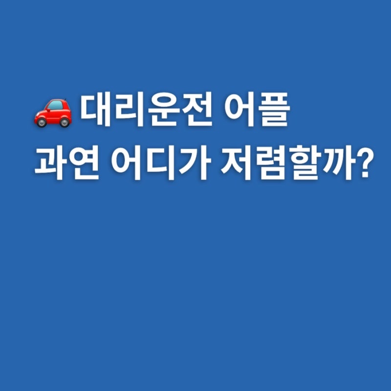 대리운전 저렴한 앱 티맵 vs 카카오 가격 비교 (양주-서울 후기)