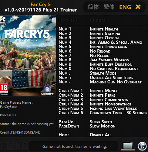  파 크라이 5 트레이너 (FAR CRY 5)