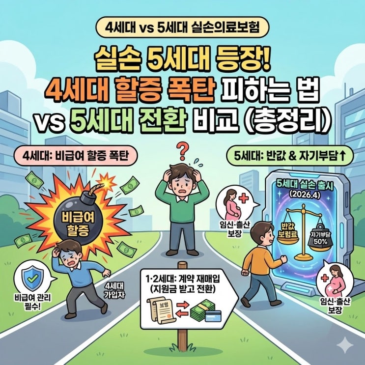  실손보험료 2배 폭탄 맞았다면? 4세대 비급여 할증 등급 확인 및 5세대 전환 가이드