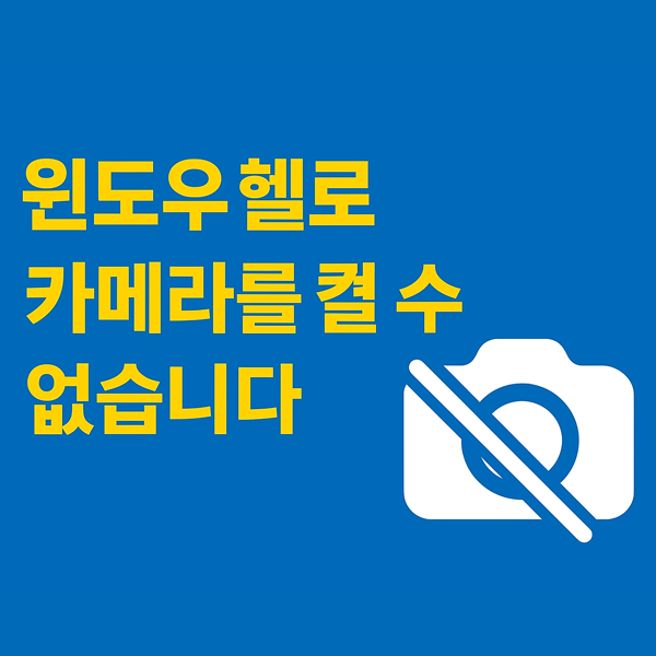  윈도우11 Windows Hello 카메라 오류 "카메라를 켤 수 없습니다" 완벽 해결 가이드