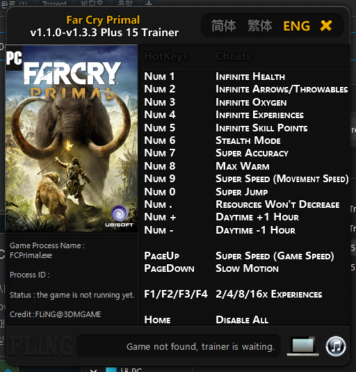  파 크라이 프라이멀 트레이너 (FAR CRY PRIMAL)
