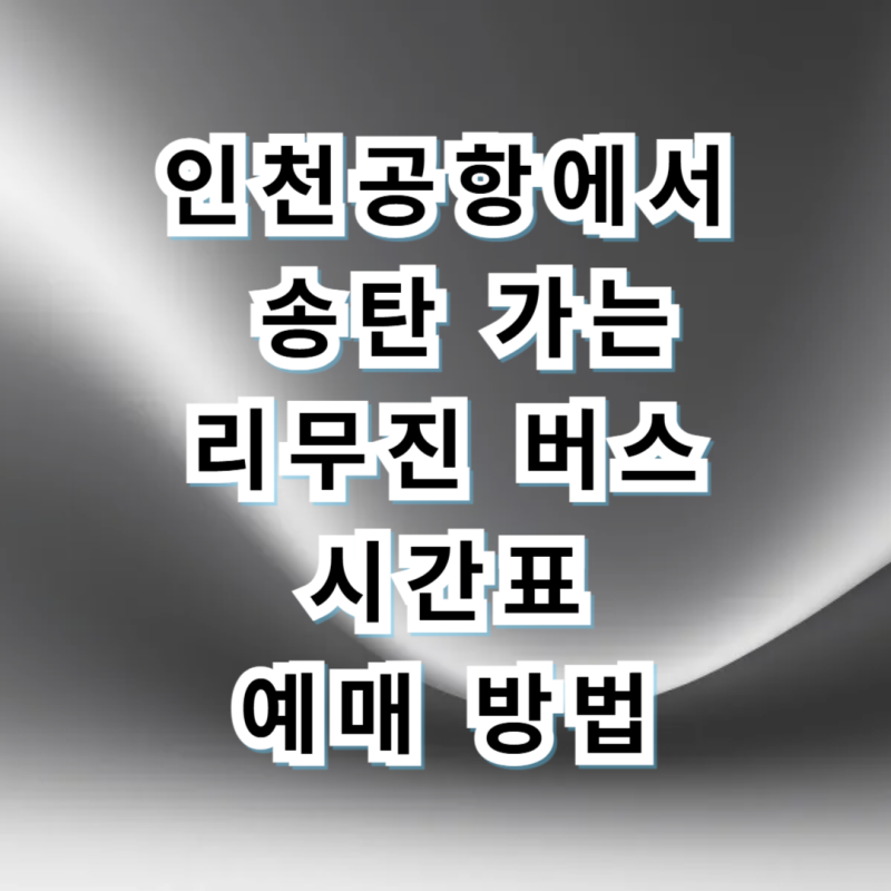 인천공항에서 송탄 리무진 버스 시간표 예매 및 심야 막차 탑승 꿀팁 (하루 17회)