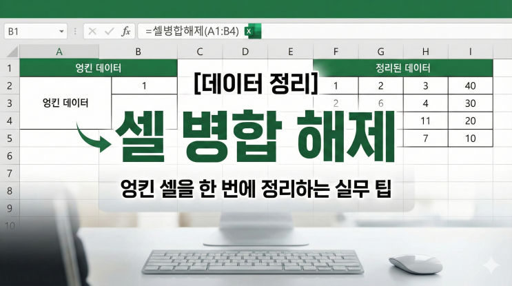  [데이터 정리] 셀 병합 해제 – 엉킨 셀을 한 번에 정리하는 실무 팁