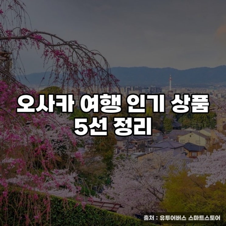  오사카 여행 인기 상품 5선 정리