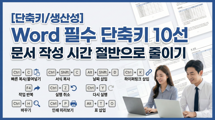  [단축키/생산성] Word 필수 단축키 10선 – 문서 작성 시간 절반으로 줄이기