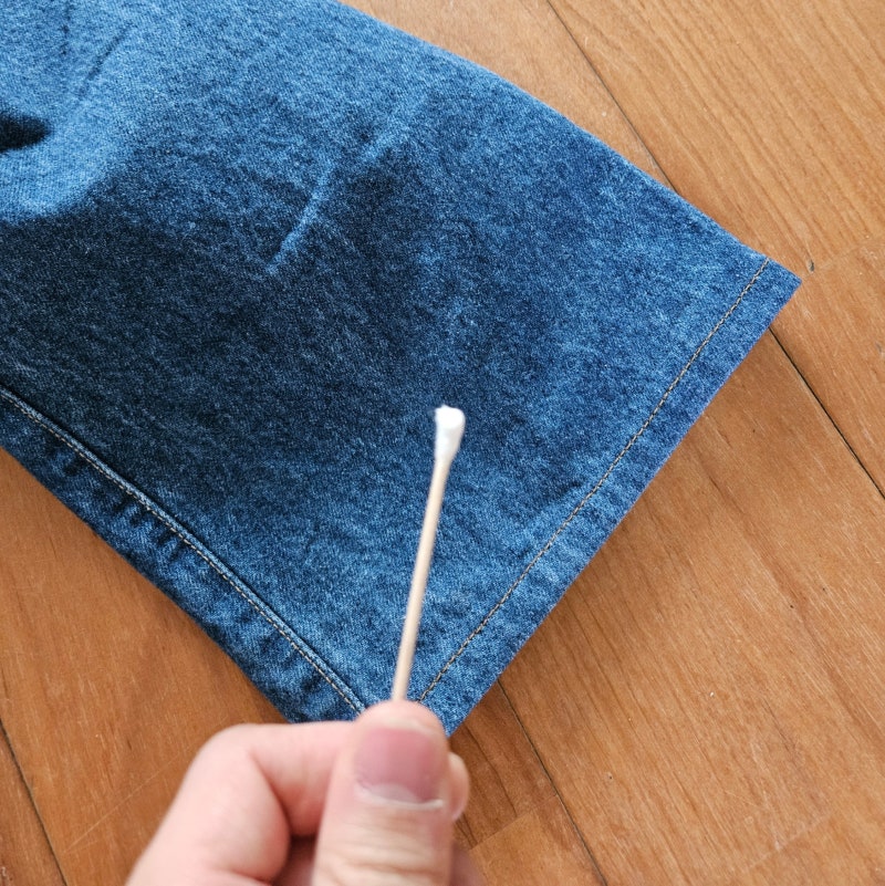 면봉 락스로 데님 청바지 밑단 워싱 만들기 간단 후기