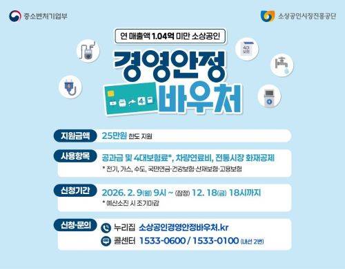  [한국:소상공인]2026 소상공인 경영안정 바우처 지원사업｜신청 조건·지원 내용 총정리