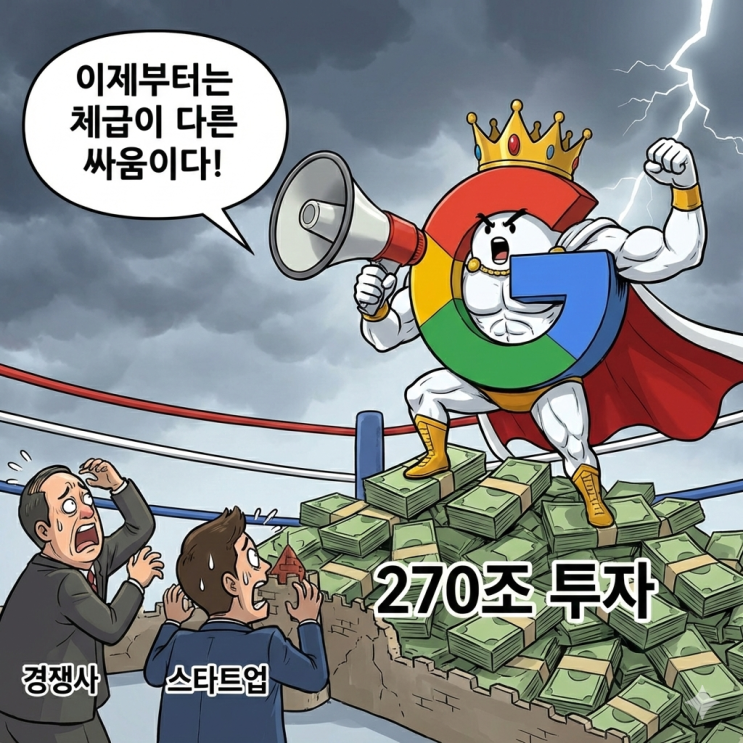  270조 투자, 돈으로 찍어눌러! 구글은 2등으로 남을 생각이 없다.