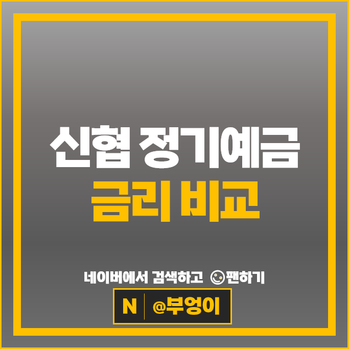 신협 정기예금 금리 비교 목돈굴리기 재테크 특판 추천