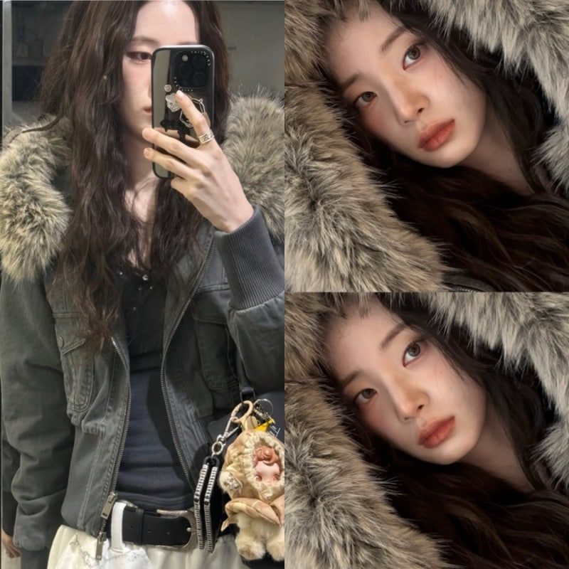 얼굴 작다고 난리난 신시아 인스타 데일리룩! 가죽자켓 코디부터 퍼후드집업까지
