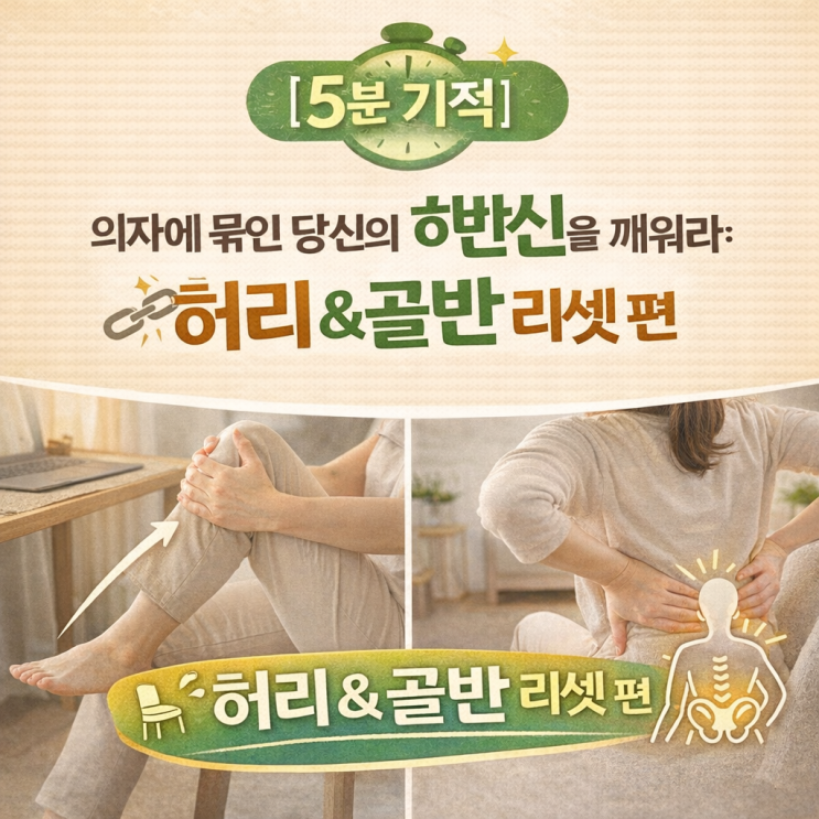   [5분 기적 시리즈4] 의자에 묶인 당신의 하반신을 깨워라: 허리 & 골반 리셋 편 썸네일 생성