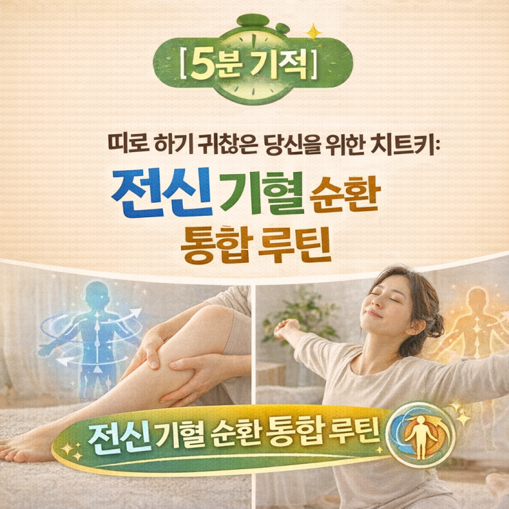   [5분 기적 시리즈6] 따로 하기 귀찮은 당신을 위한 치트키: 전신 기혈 순환 통합 루틴