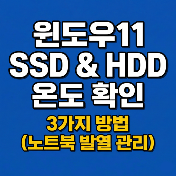  윈도우11 SSD & HDD 온도 확인하는 3가지 방법 (노트북 발열 관리)