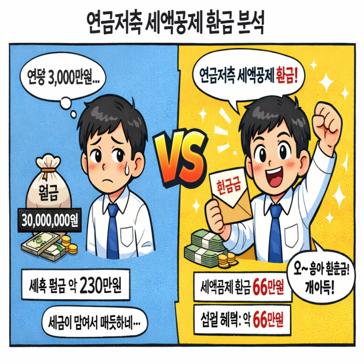  연봉 3천 기준 연금저축 세액공제 계산 (2026)