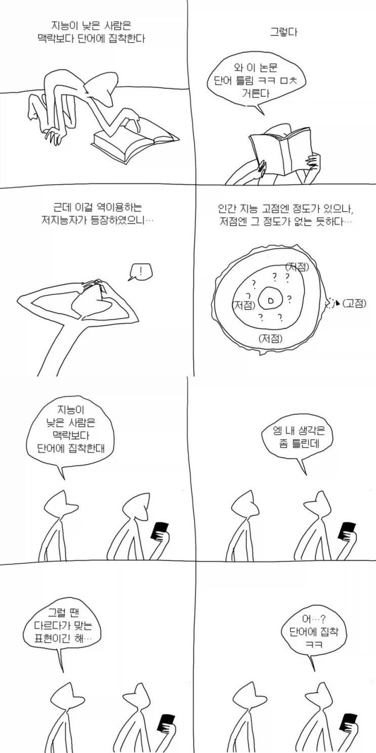  지능이 낮은 사람은 맥락보다 단어에 집착한다.manhwa