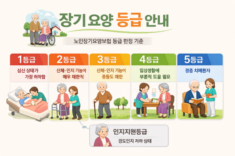 장기요양 등급 1·2·4·5등급·인지지원등급 완벽 정리 ｜국민건강보험공단 기준으로 보는 요....