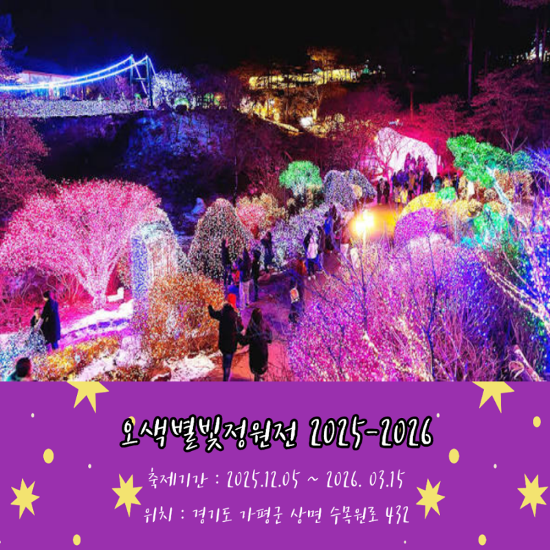 가평에서 즐기는 겨울 빛축제｜아침고요수목원 오색별빛정원전