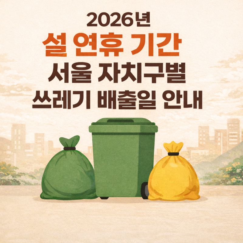 2026년 설 연휴 서울 쓰레기 배출 일정 안내 총정리