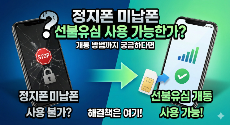  정지폰 미납폰 선불유심 사용 가능한가? 개통 방법까지 궁금하다면